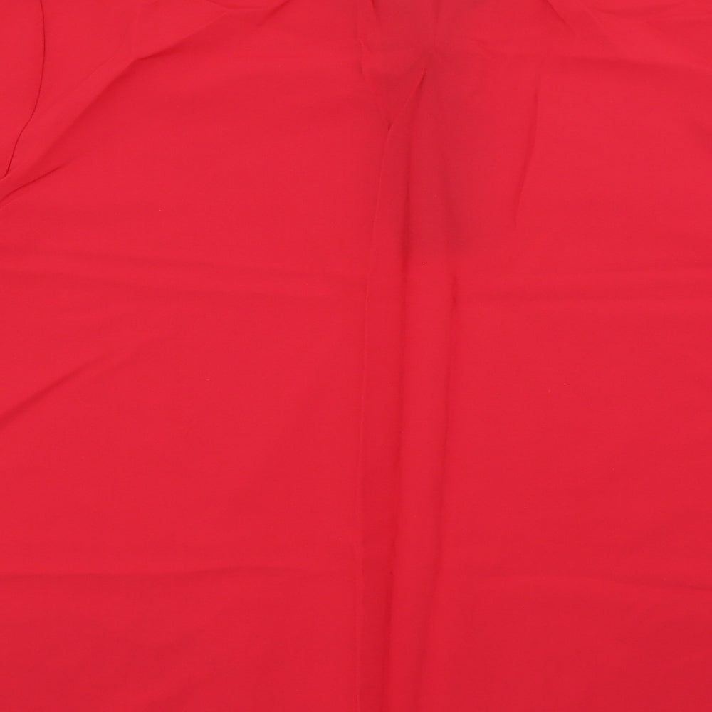 Mr. Max Mens Red  Polyester  Button-Up Size XL Collared Button
