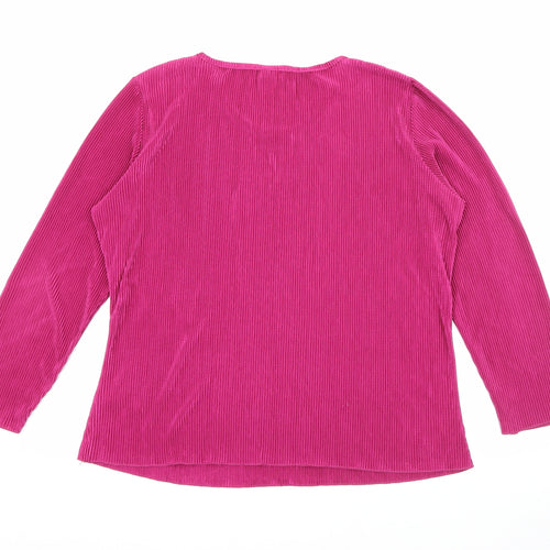 Damart Womens Purple Crew Neck  Polyester Pullover Jumper Size 18