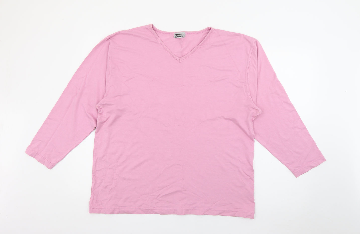 Fashion Formulas Womens Pink Crew Neck  Viscose Pullover Jumper Size 18
