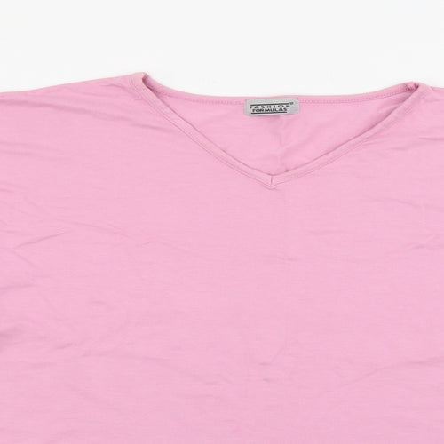 Fashion Formulas Womens Pink Crew Neck  Viscose Pullover Jumper Size 18