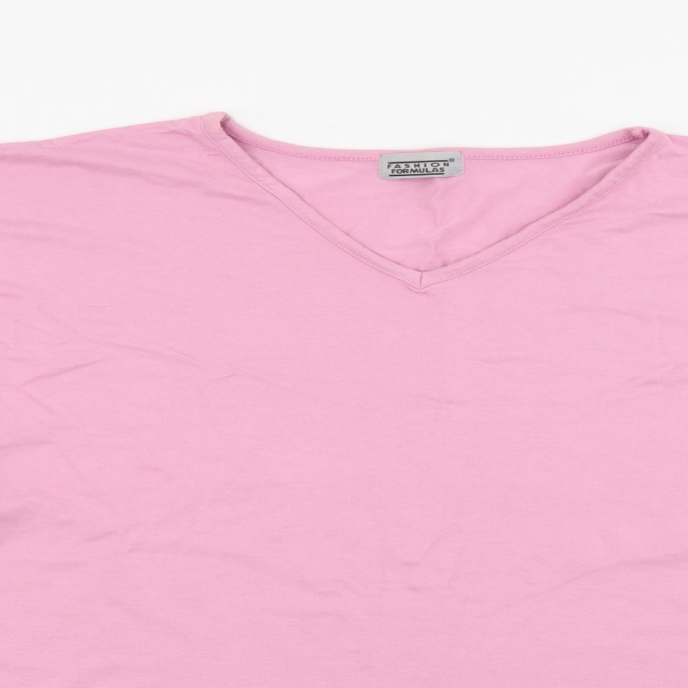 Fashion Formulas Womens Pink Crew Neck  Viscose Pullover Jumper Size 18