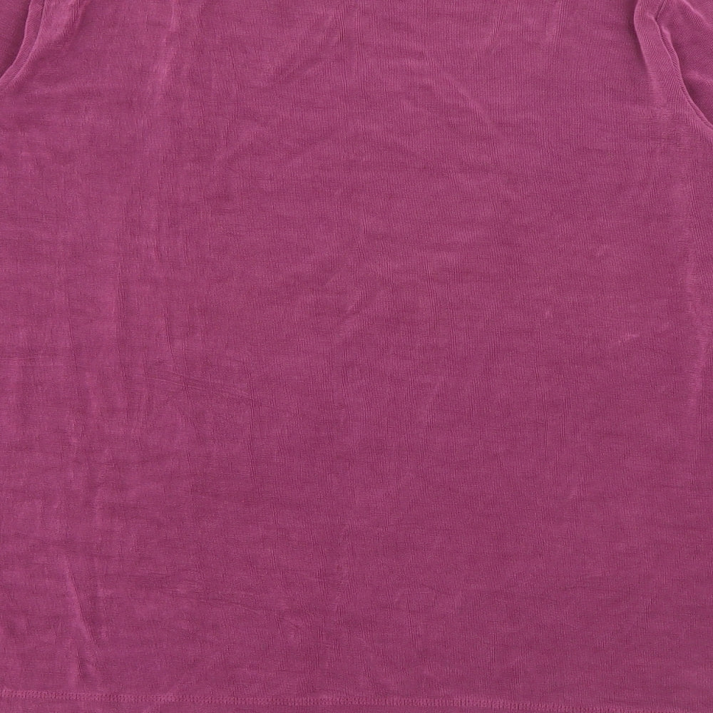 Kim & Co Womens Purple Crew Neck  Acetate Pullover Jumper Size L