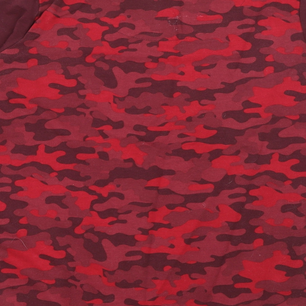 d&co Womens Red Round Neck Camouflage Cotton Pullover Jumper Size XL
