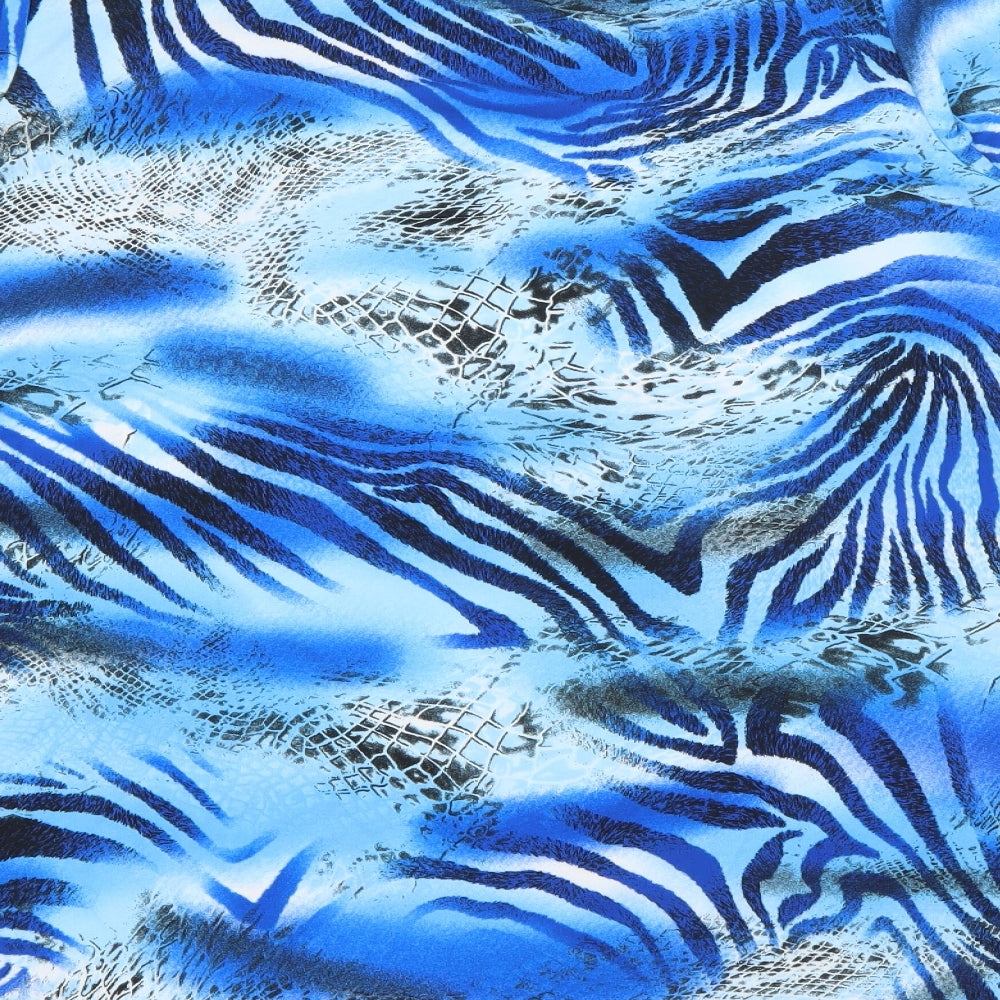 Mr. Max Womens Blue Round Neck Geometric Polyester Pullover Jumper Size XL