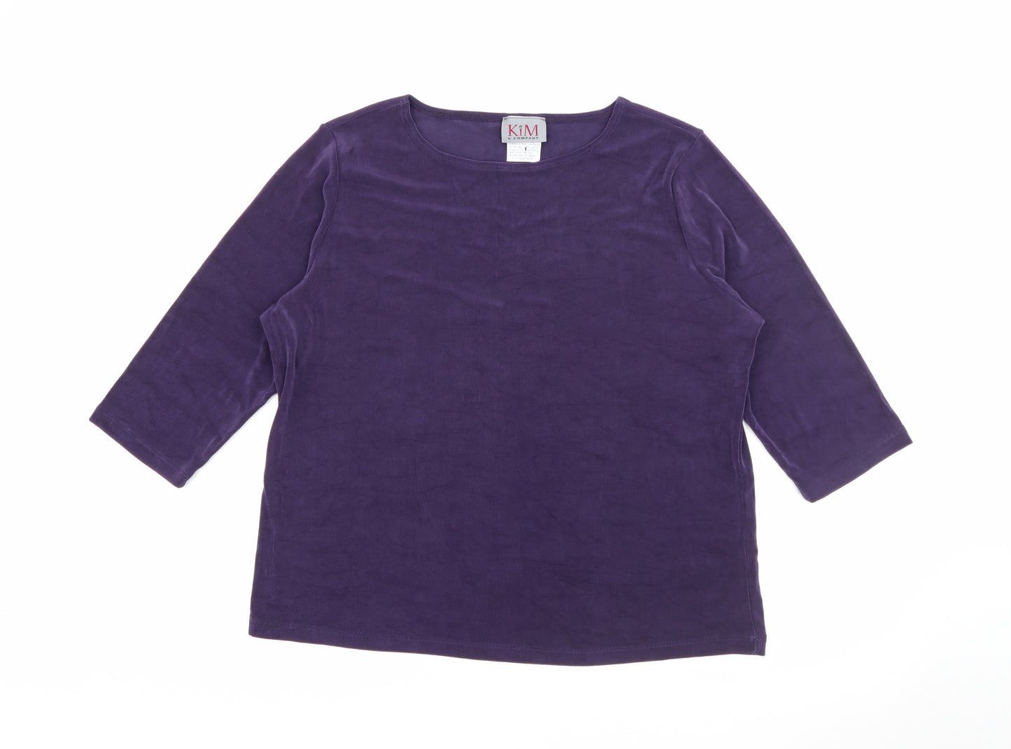 Kim & Co Womens Purple Boat Neck  Acetate Pullover Jumper Size 2XL