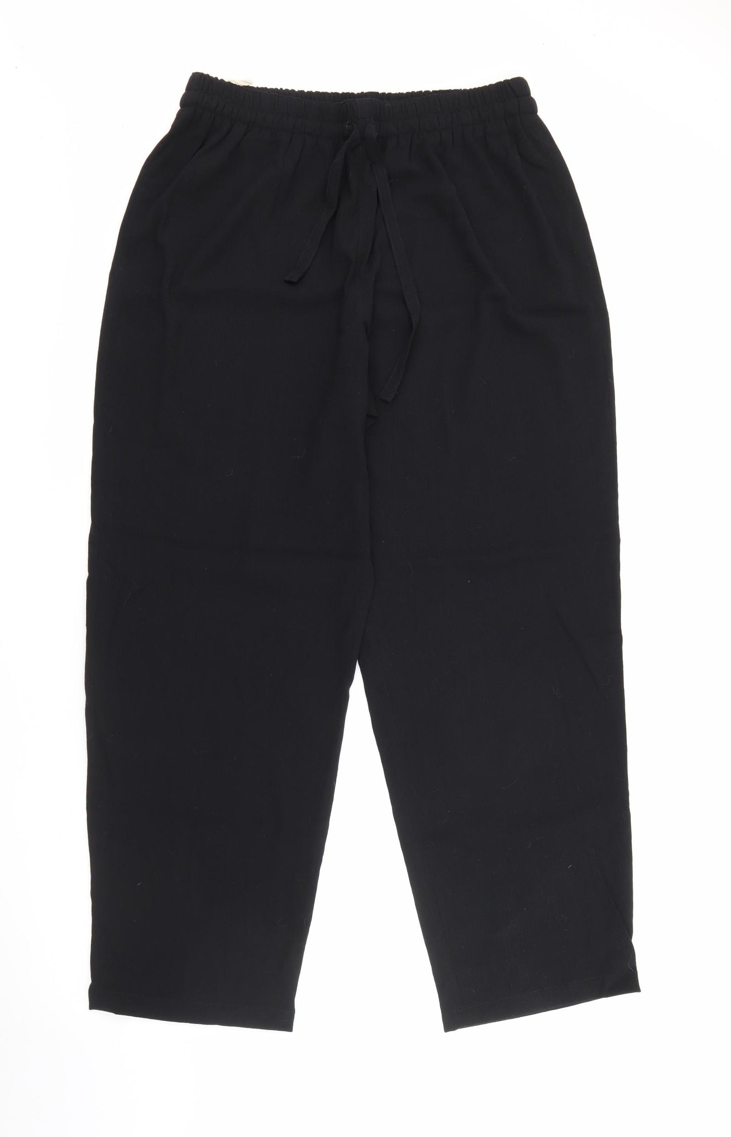 Vent des Bois Womens Black  Polyester Trousers  Size 16 L29 in Regular Tie