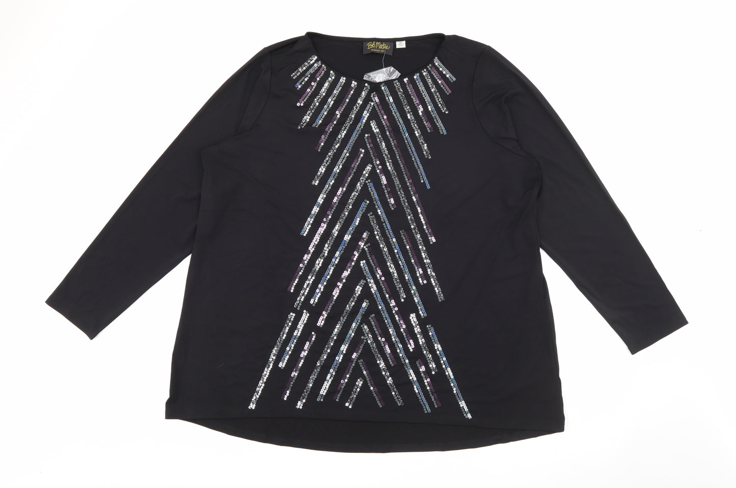 Bob Markie Womens Black Round Neck  Polyester Pullover Jumper Size XL