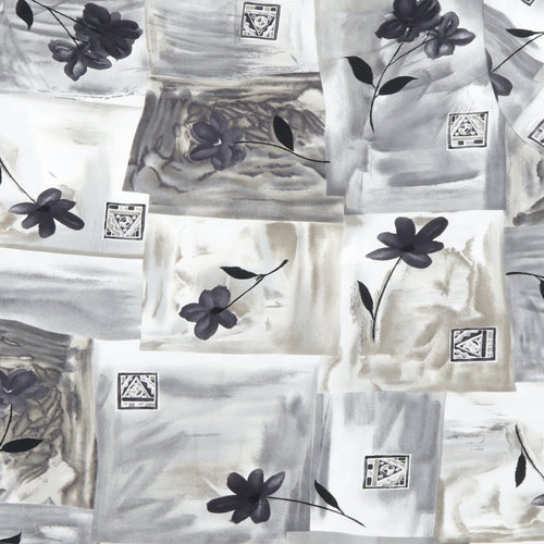 Maggie Sweet Womens Grey Geometric Polyester Basic T-Shirt Size XL Round Neck