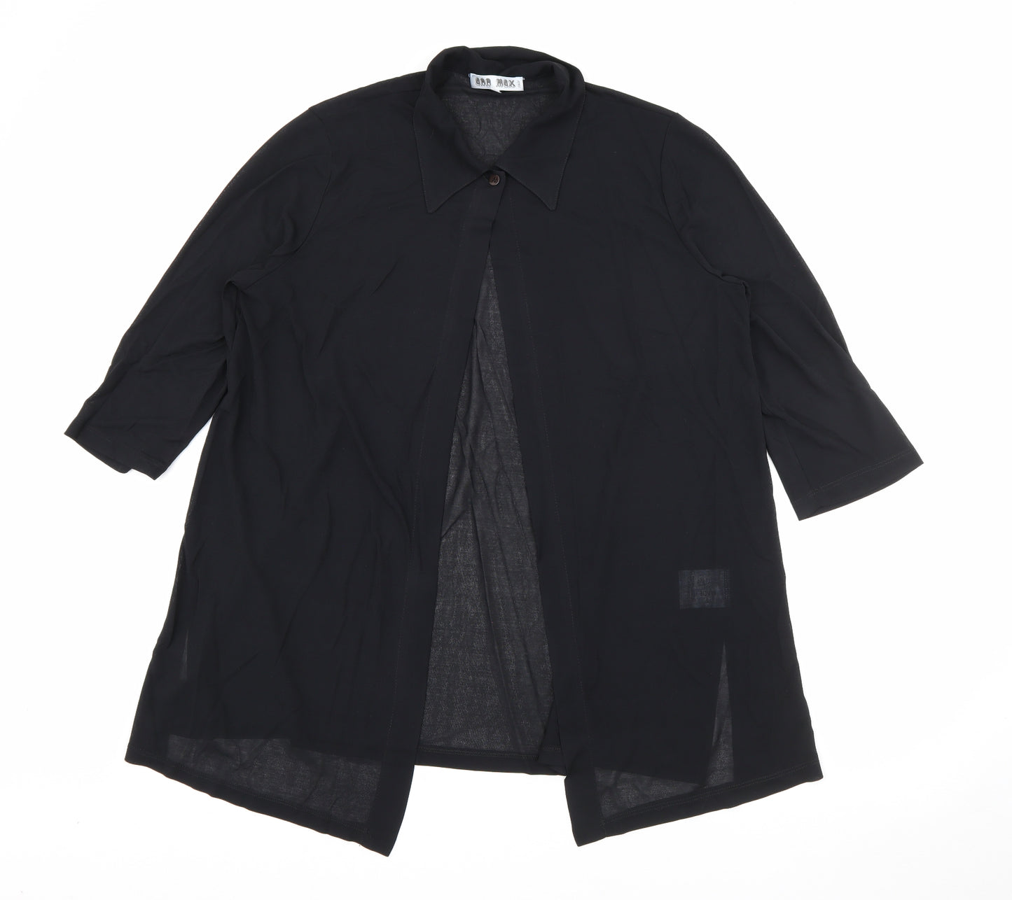 OAA Max Womens Black  Acetate Basic Button-Up Size XL Collared