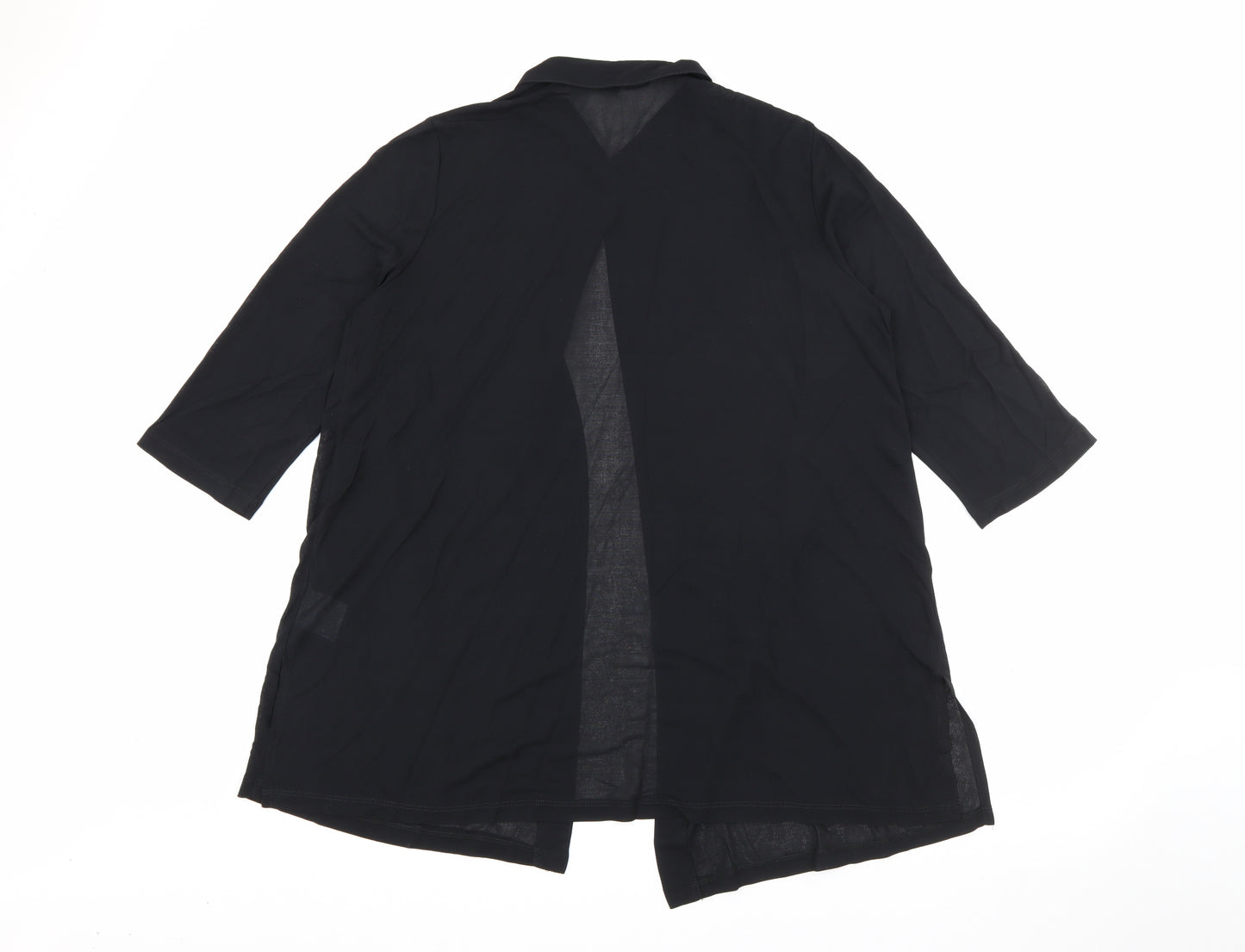 OAA Max Womens Black  Acetate Basic Button-Up Size XL Collared