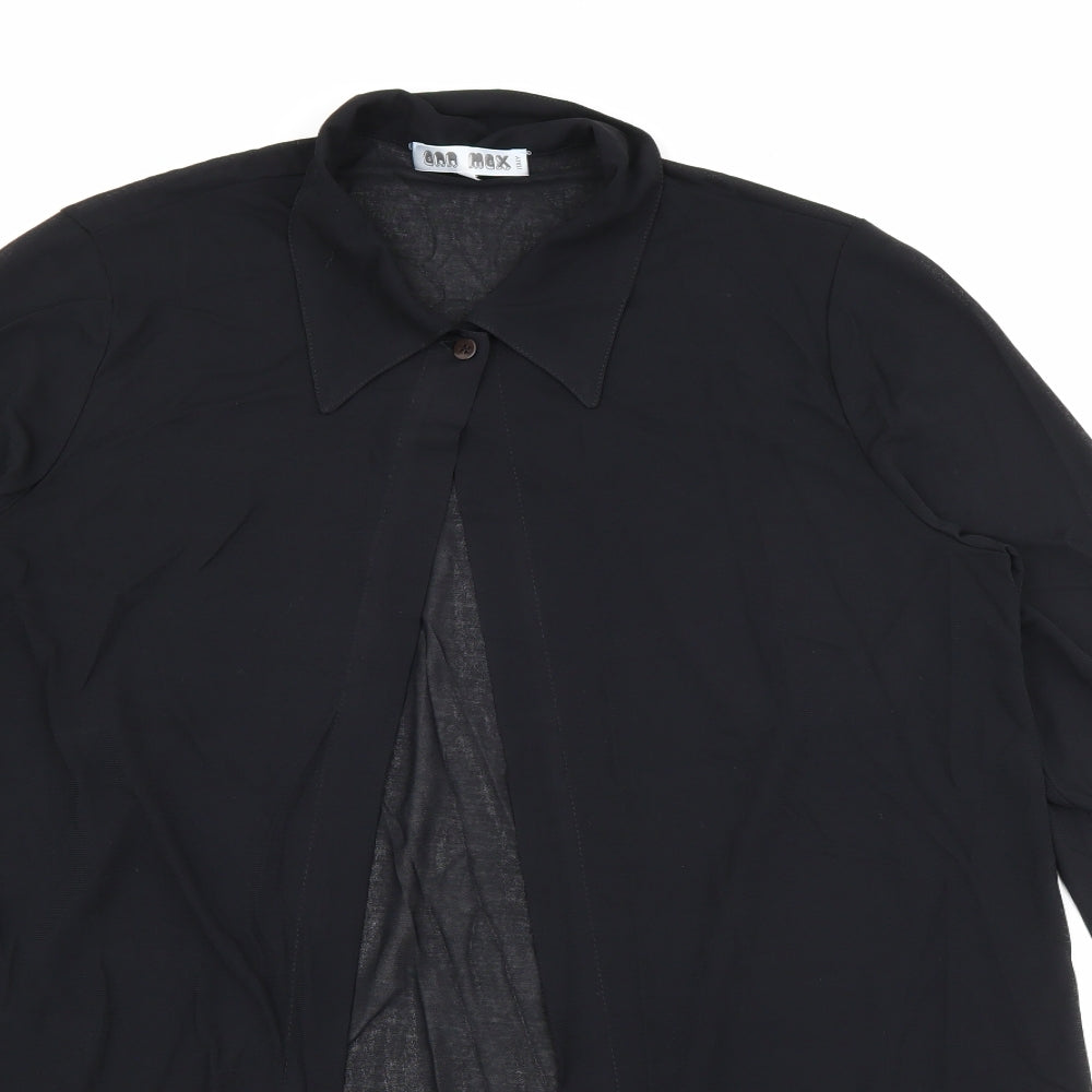 OAA Max Womens Black  Acetate Basic Button-Up Size XL Collared