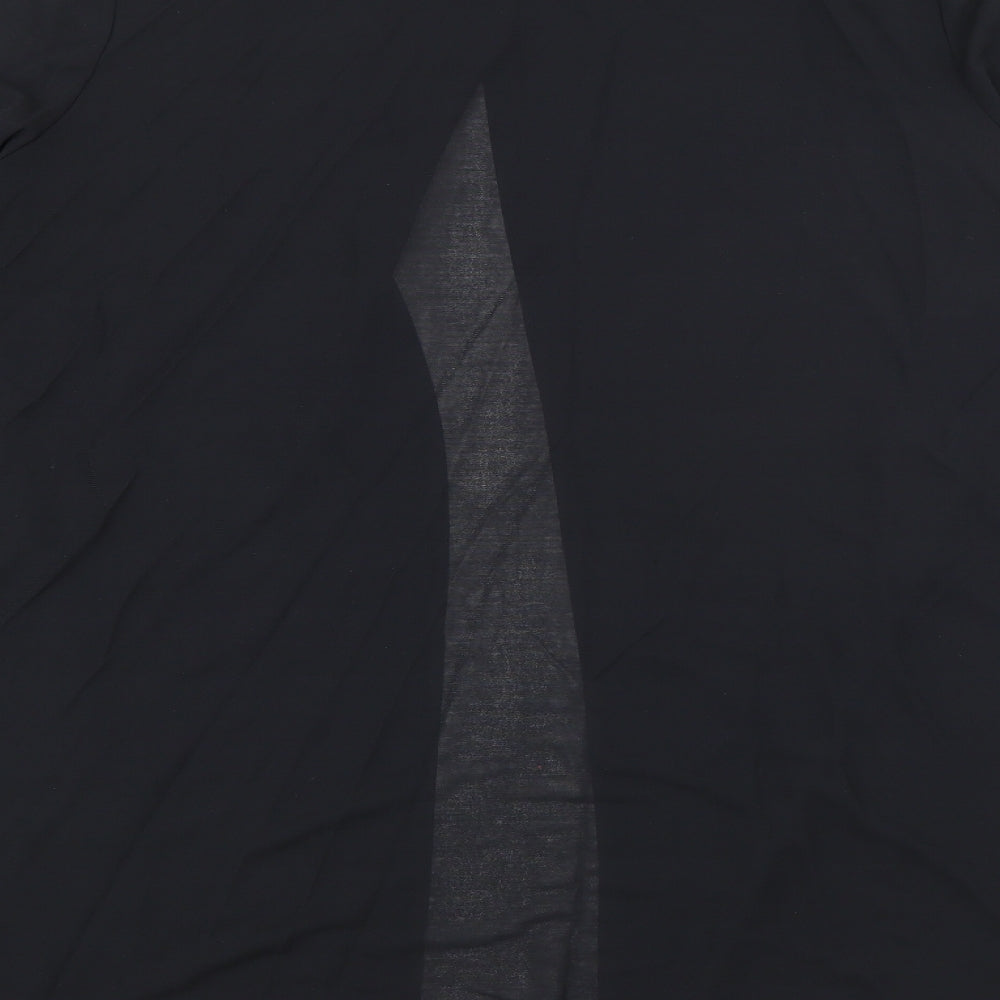 OAA Max Womens Black  Acetate Basic Button-Up Size XL Collared