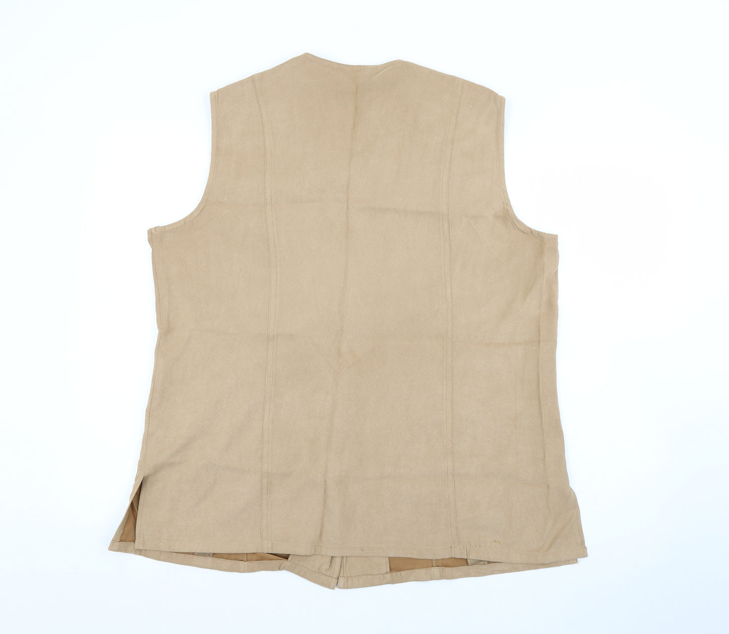 Daxon Womens Beige  Polyester Jacket Suit Waistcoat Size 20