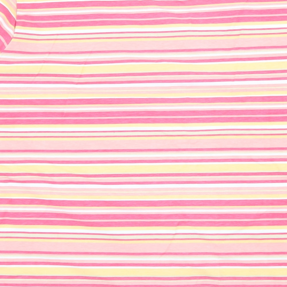 Stle Inc Womens Pink Scoop Neck Striped Cotton Pullover Jumper Size L