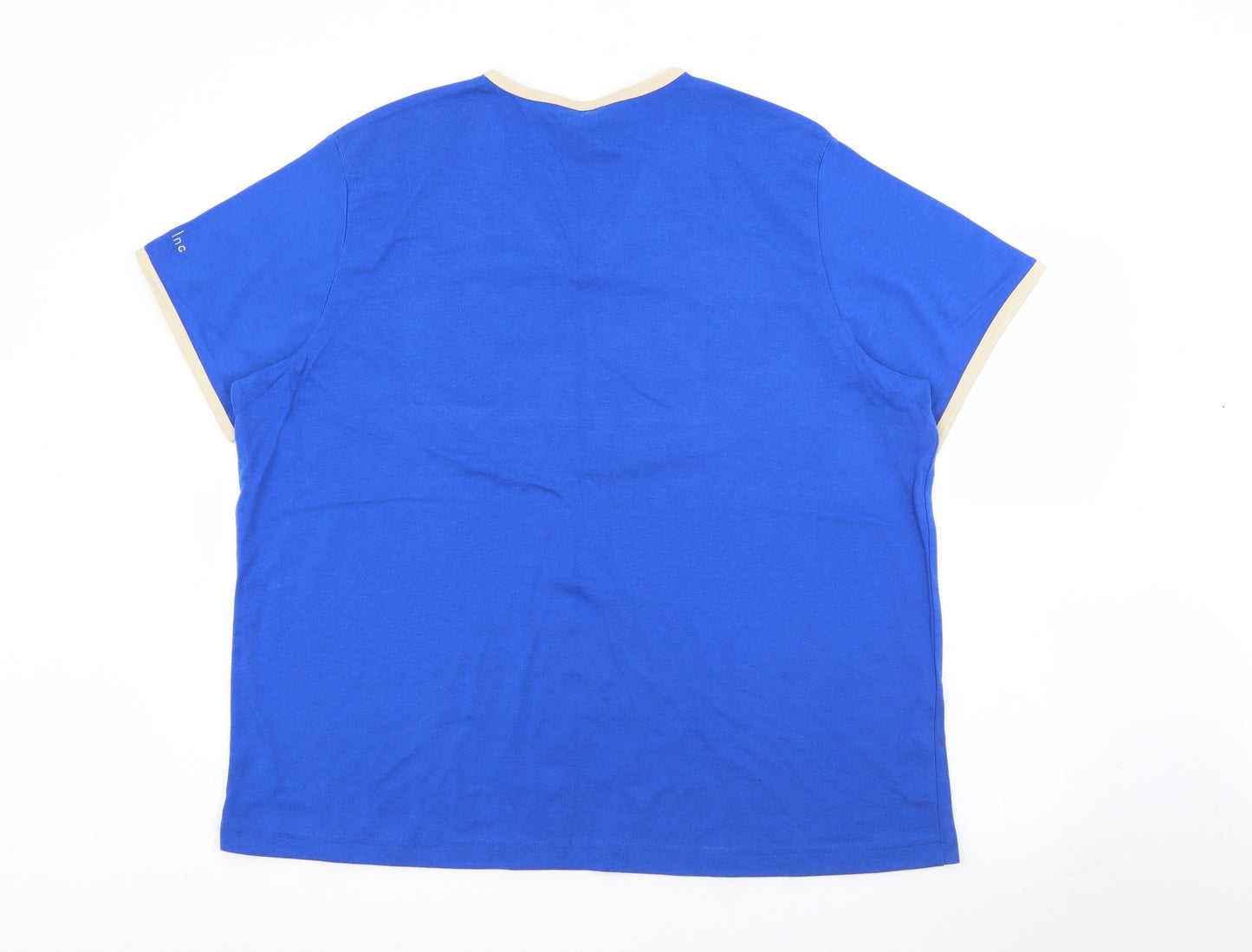 Style Inc Womens Blue  Cotton Basic T-Shirt Size 2XL V-Neck