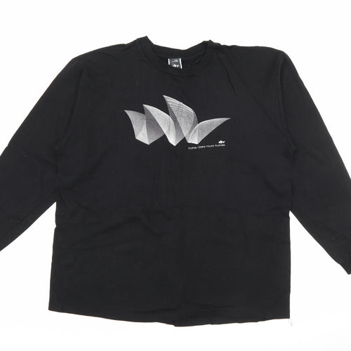 Sydney Opera House Womens Black  Cotton Pullover Sweatshirt Size XL