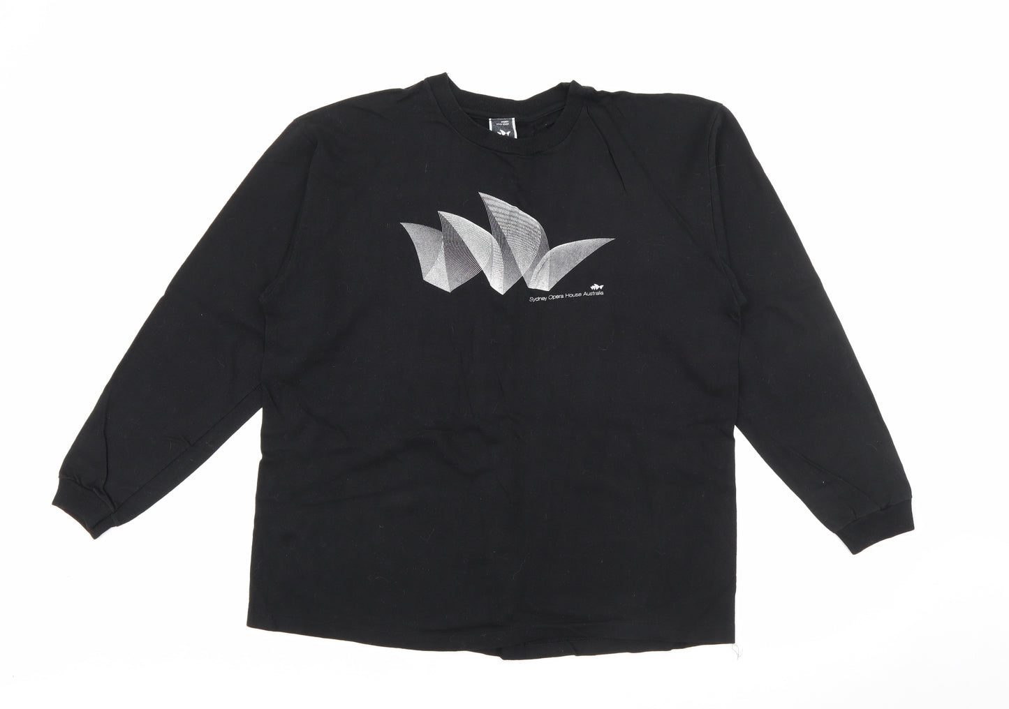 Sydney Opera House Womens Black  Cotton Pullover Sweatshirt Size XL