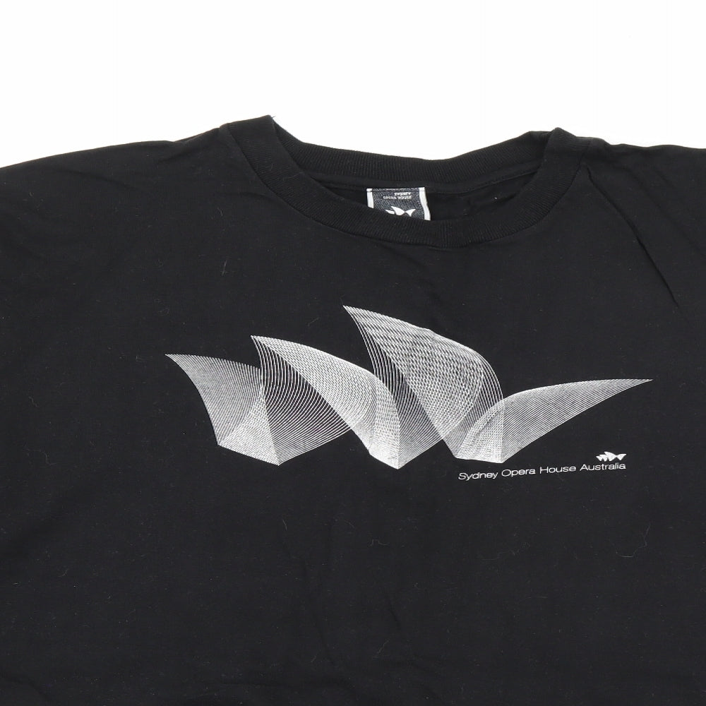 Sydney Opera House Womens Black  Cotton Pullover Sweatshirt Size XL