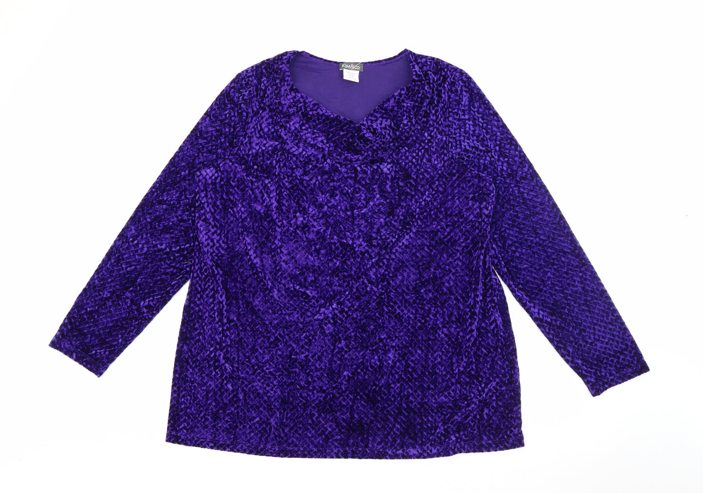 Kim & Co Womens Purple Roll Neck  Polyester Pullover Jumper Size 2XL