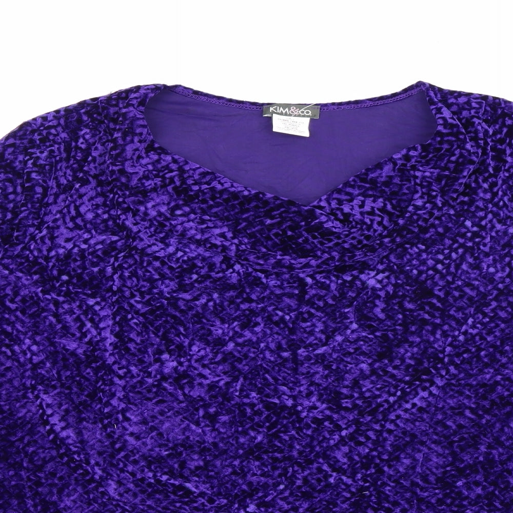 Kim & Co Womens Purple Roll Neck  Polyester Pullover Jumper Size 2XL