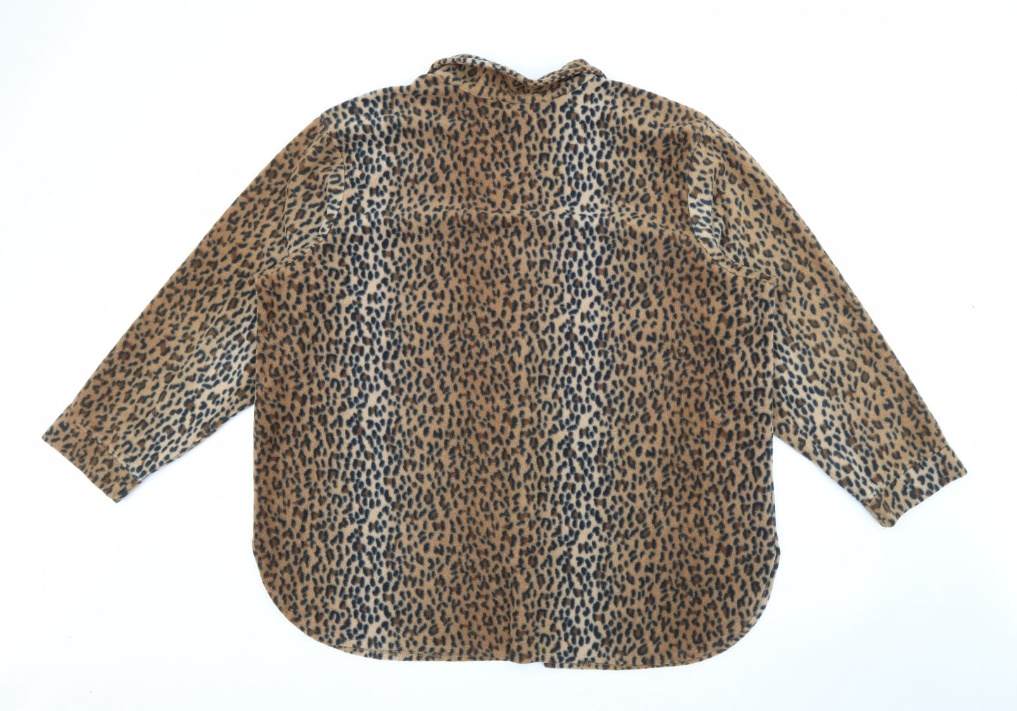 Carole Hochman Womens Brown Animal Print  Jacket  Size 2XL  Button
