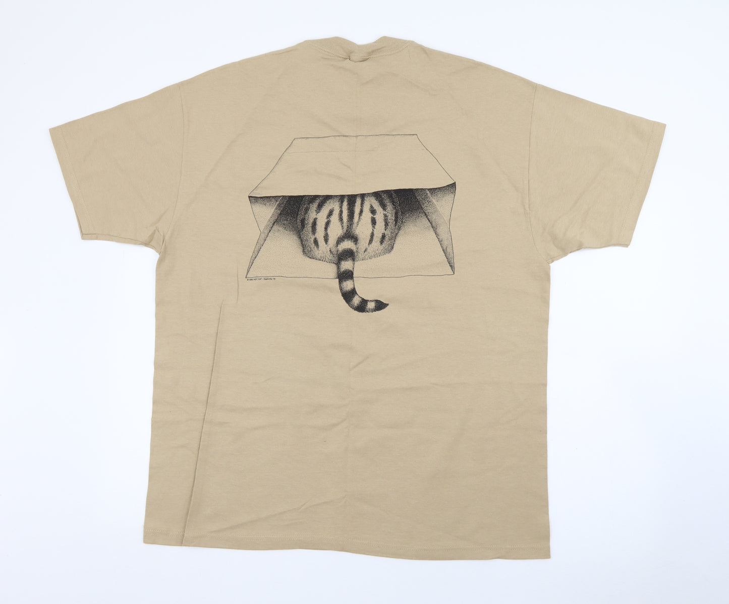 Hanes Mens Beige  Cotton  T-Shirt Size XL Crew Neck