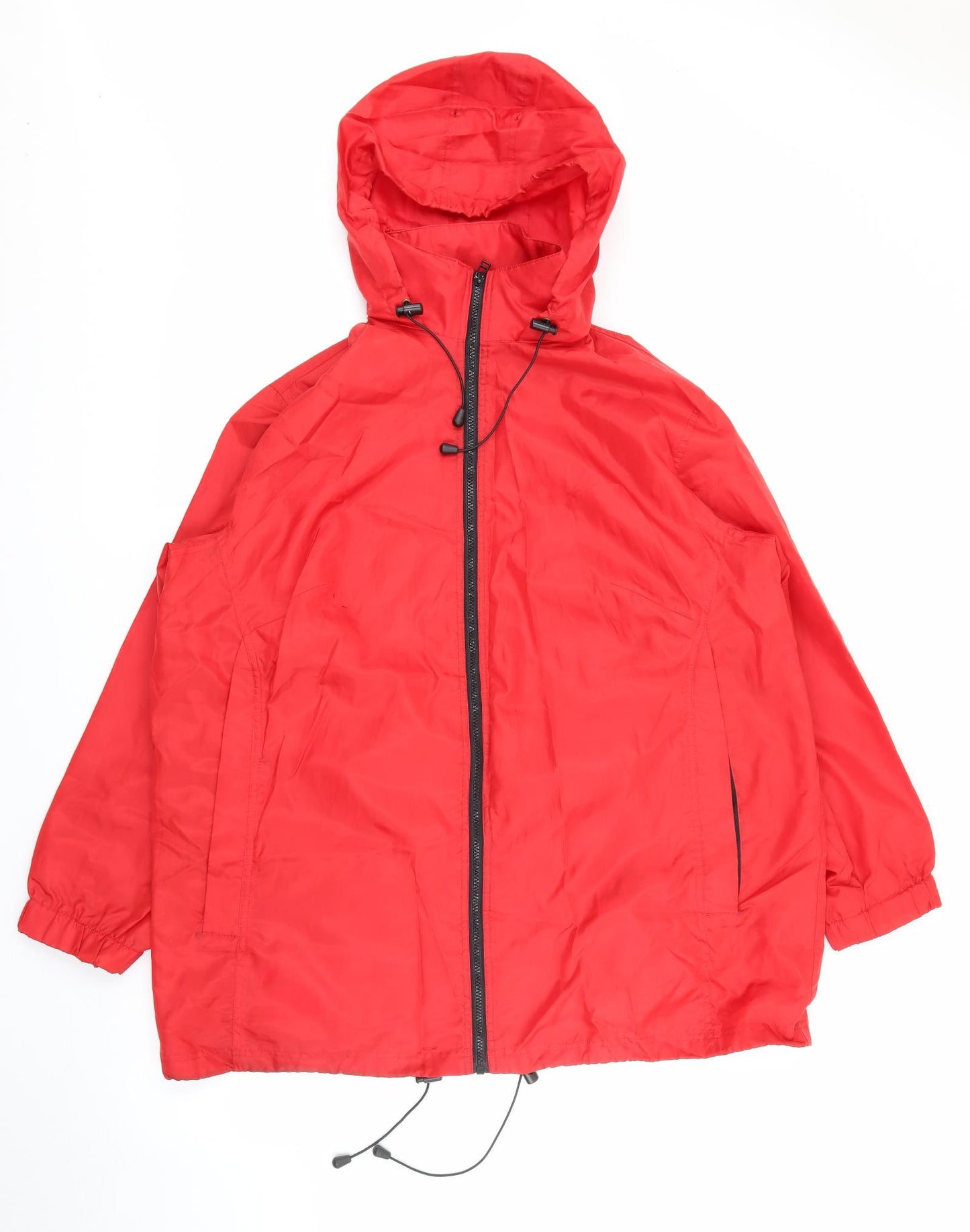 Preworn Womens Red   Rain Coat Coat Size 22  Zip