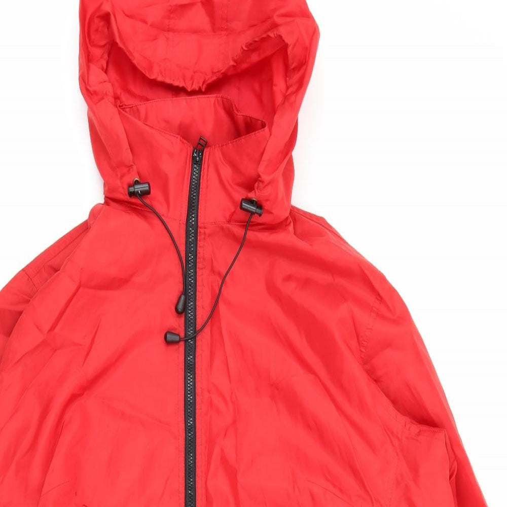 Preworn Womens Red   Rain Coat Coat Size 22  Zip