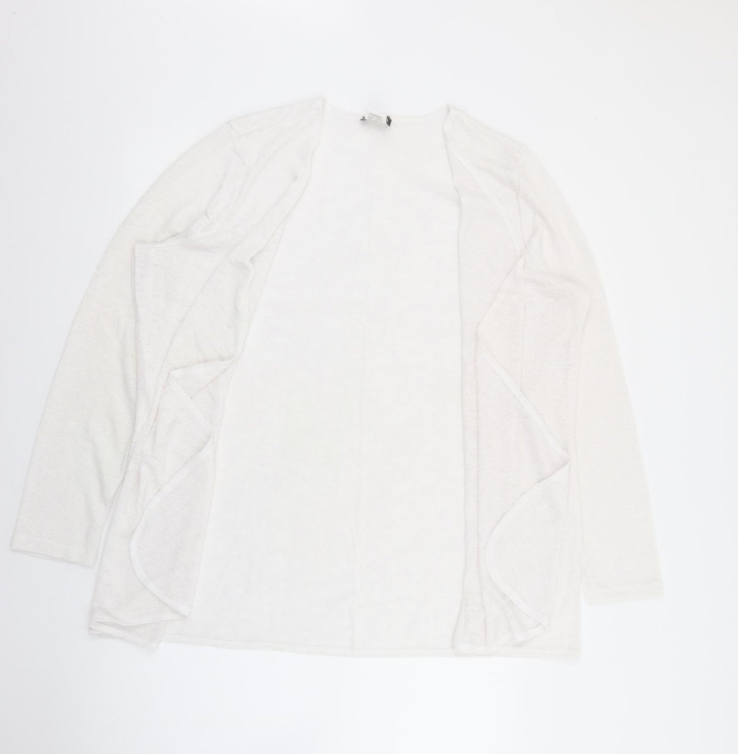 Kim & Co Womens White V-Neck  Viscose Cardigan Jumper Size 2XL