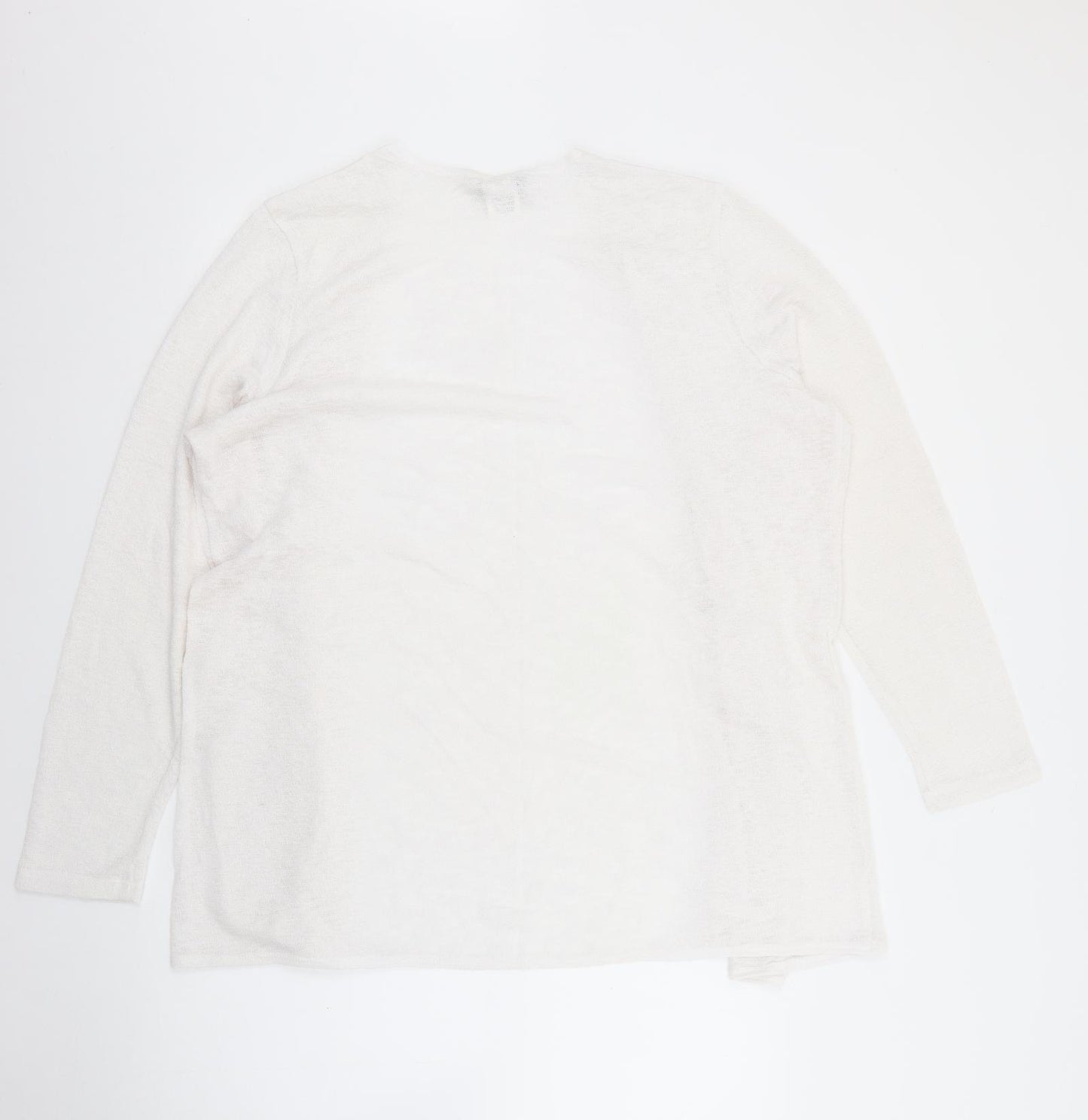Kim & Co Womens White V-Neck  Viscose Cardigan Jumper Size 2XL