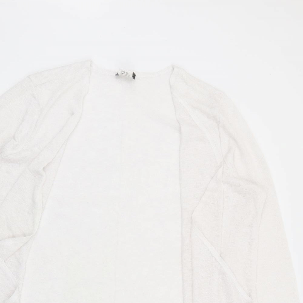 Kim & Co Womens White V-Neck  Viscose Cardigan Jumper Size 2XL