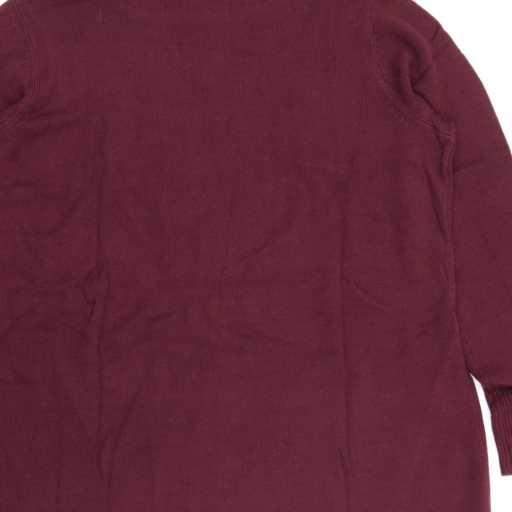 H by Halston Womens Purple Roll Neck  Cotton Pullover Jumper Size 2XL