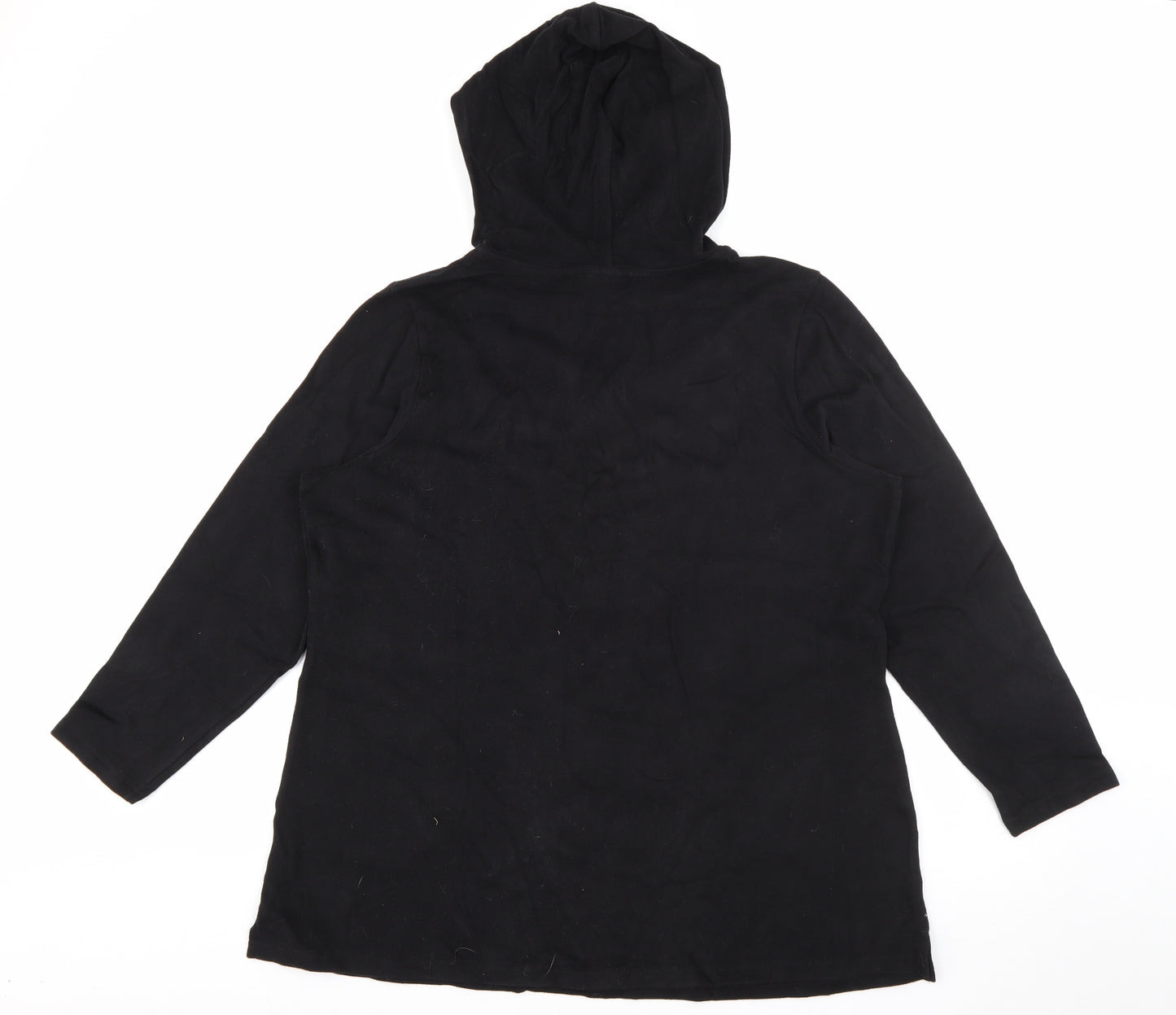 d&co Womens Black  Cotton Pullover Hoodie Size XL