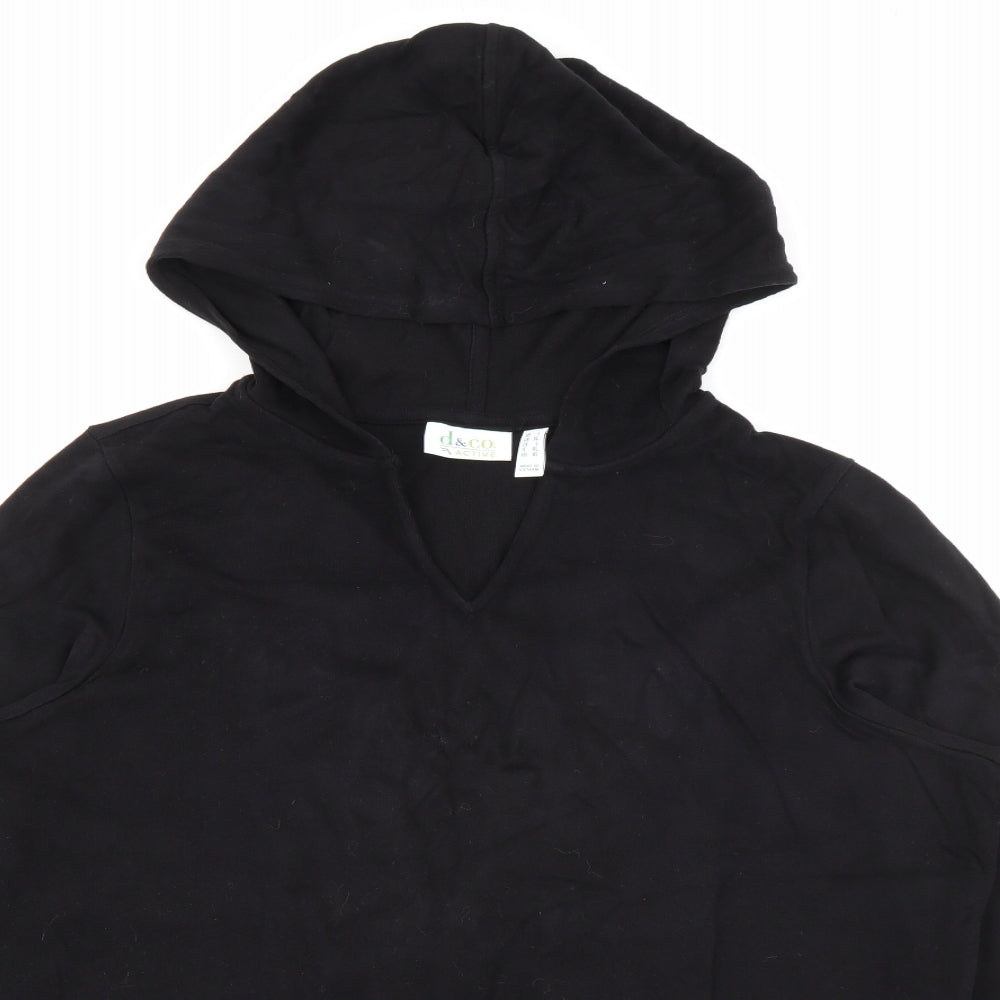 d&co Womens Black  Cotton Pullover Hoodie Size XL