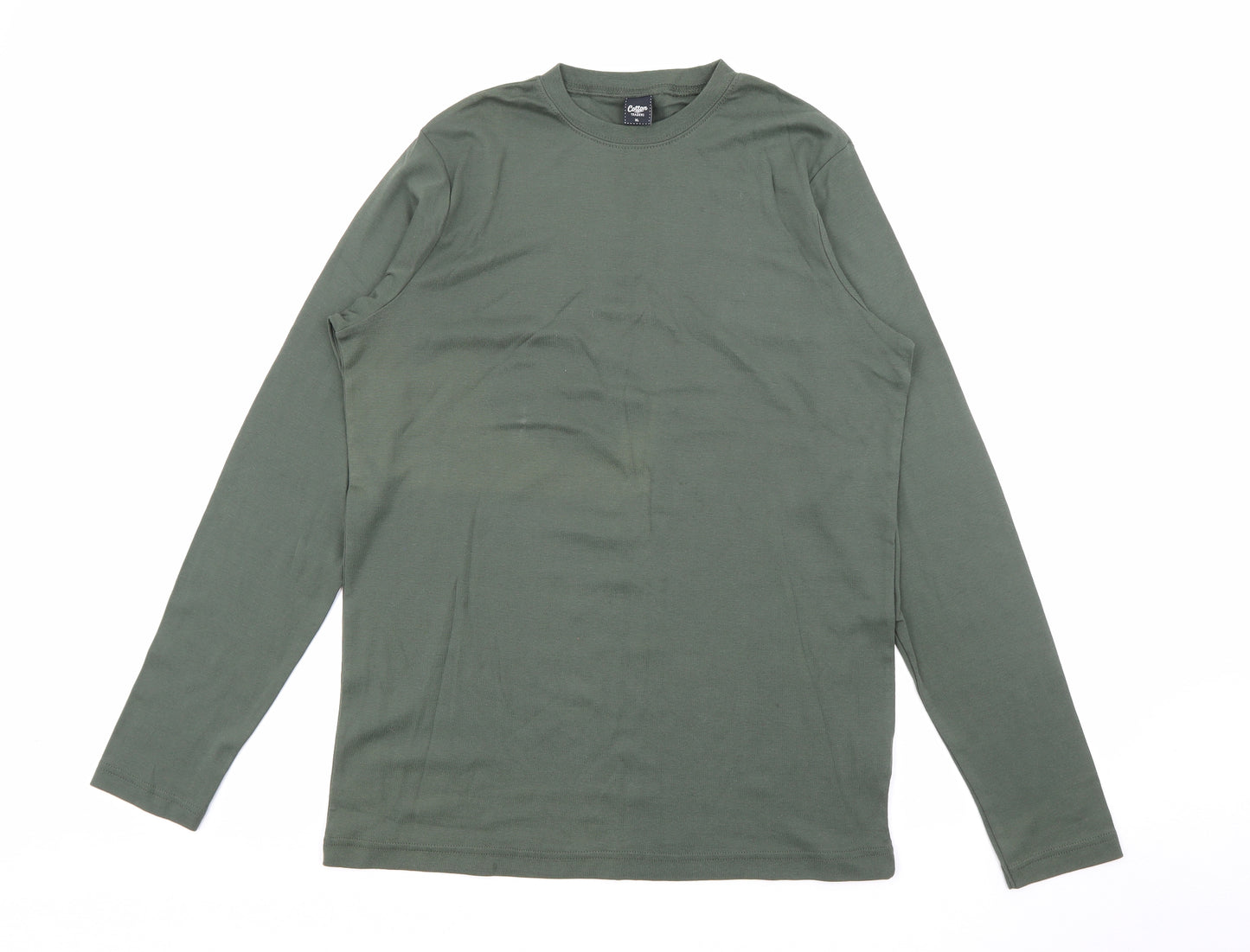 Cotton Traders Womens Green Crew Neck  Cotton Pullover Jumper Size XL
