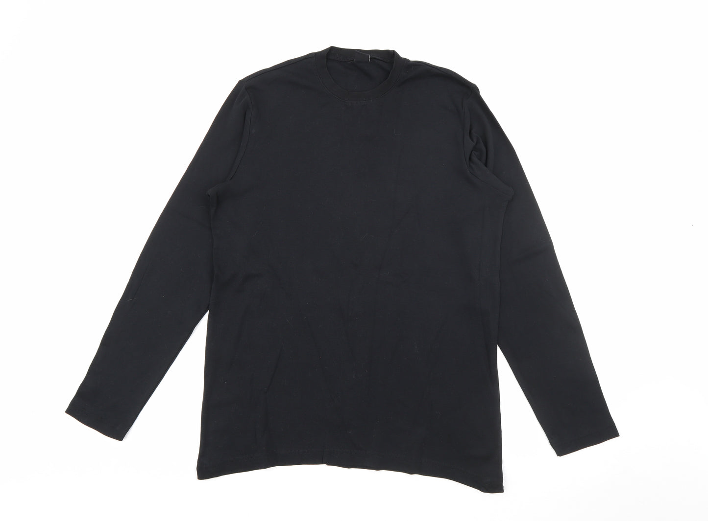 Cotton Traders Womens Black Crew Neck  Cotton Pullover Jumper Size XL