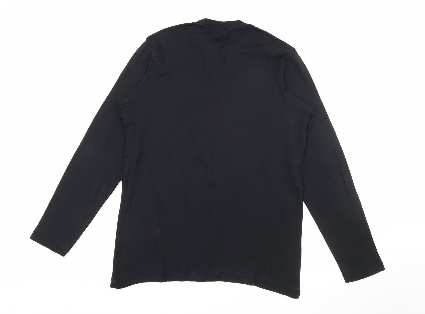 Cotton Traders Womens Black Crew Neck  Cotton Pullover Jumper Size XL