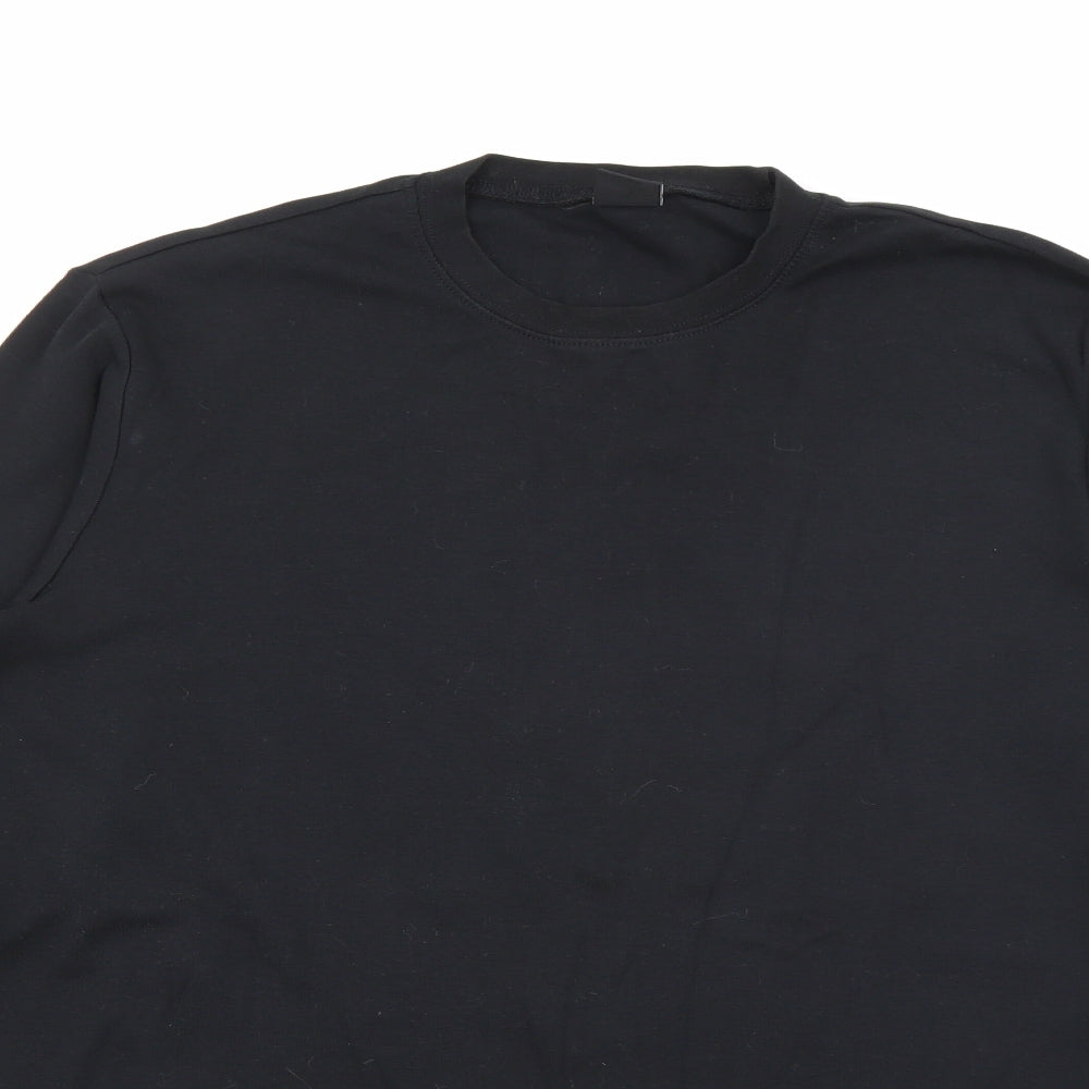 Cotton Traders Womens Black Crew Neck  Cotton Pullover Jumper Size XL