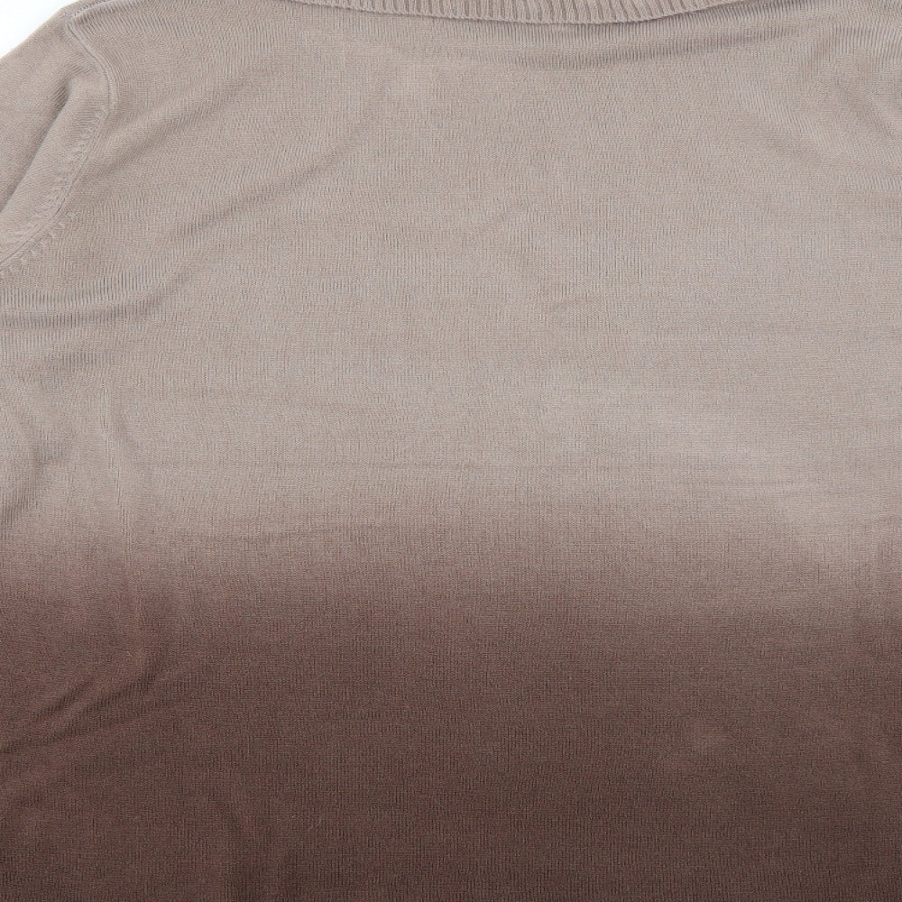 Cashmasoft Womens Brown Roll Neck  Acrylic Pullover Jumper Size 2XL