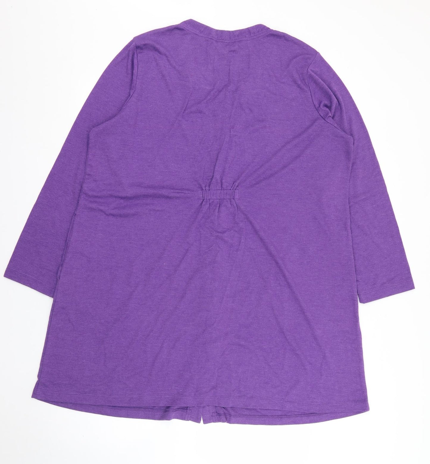Carole Hochman Womens Purple  Cotton Top Robe Size XL  Button