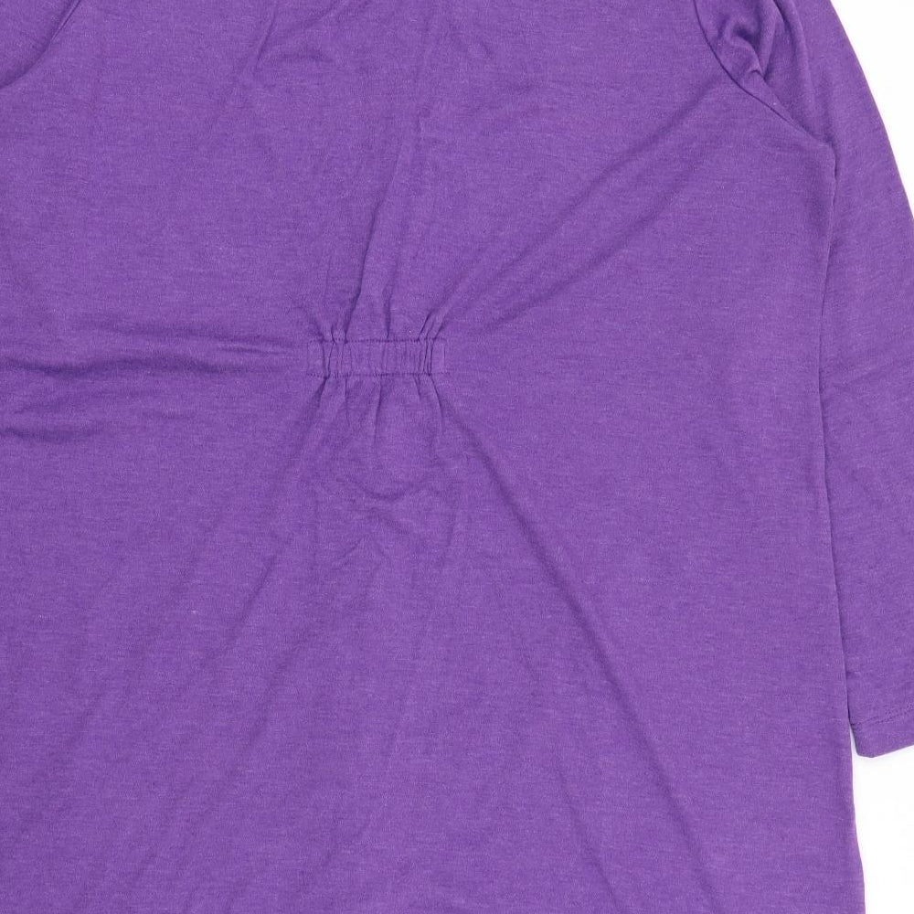 Carole Hochman Womens Purple  Cotton Top Robe Size XL  Button