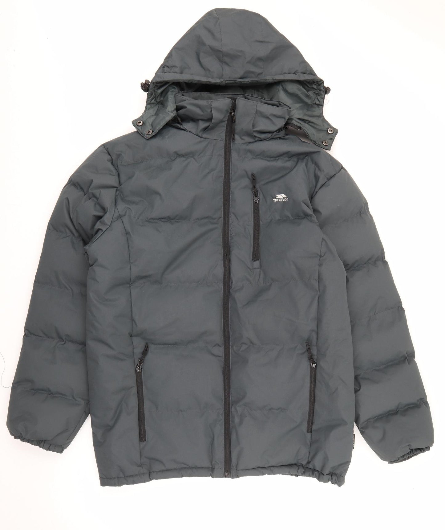 Trespass Mens Grey   Puffer Jacket Coat Size L  Zip