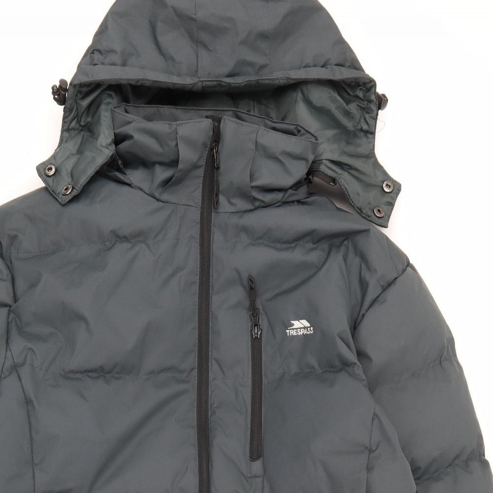 Trespass Mens Grey   Puffer Jacket Coat Size L  Zip