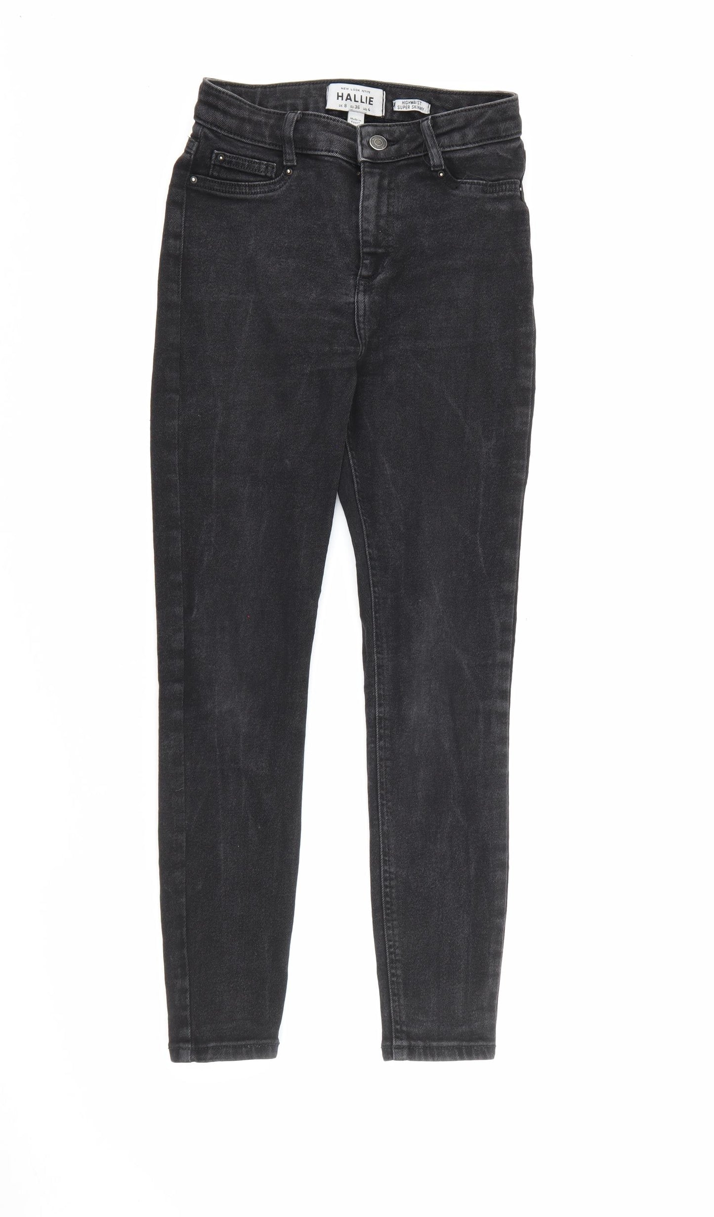 New Look Womens Black  Cotton Skinny Jeans Size 8 L25 in Regular Button