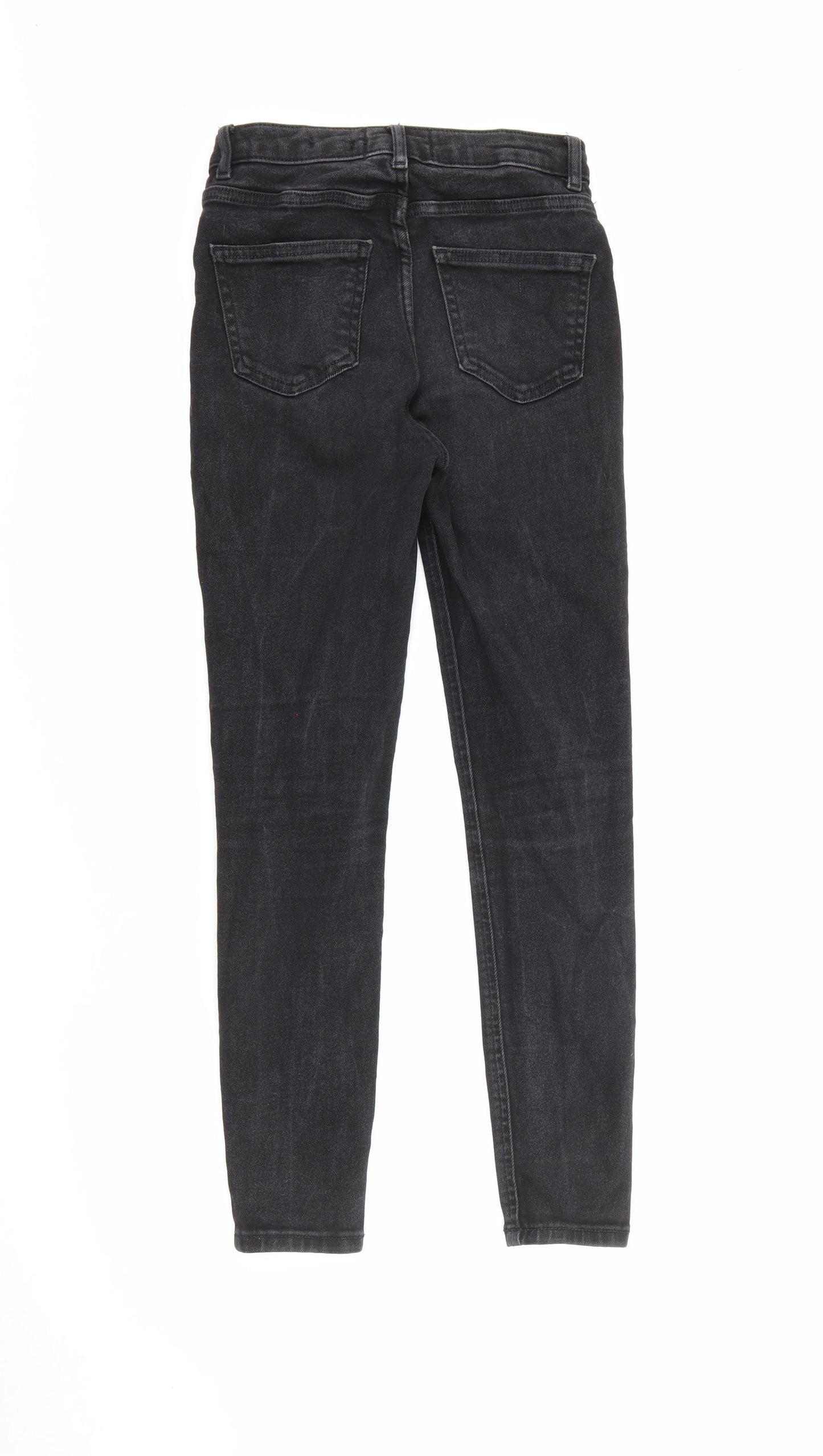 New Look Womens Black  Cotton Skinny Jeans Size 8 L25 in Regular Button