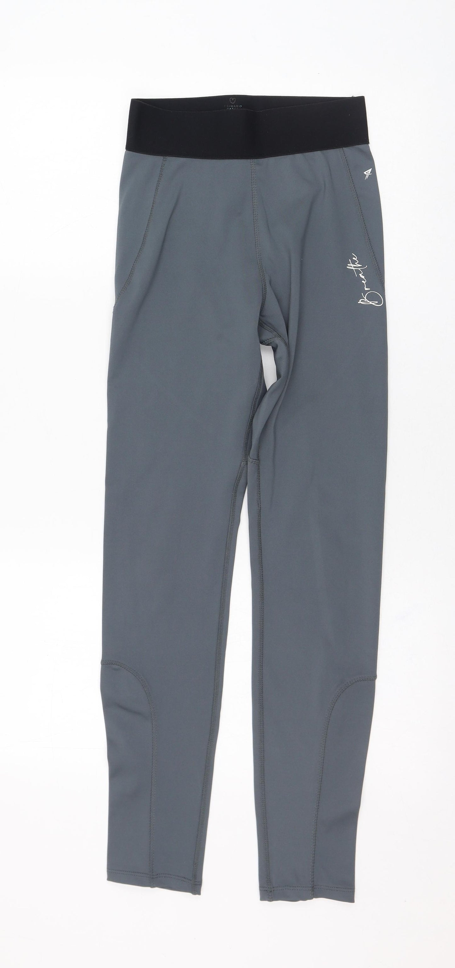 Primark Womens Grey  Polyester Compression Leggings Size 6 L28 in Regular Pullover