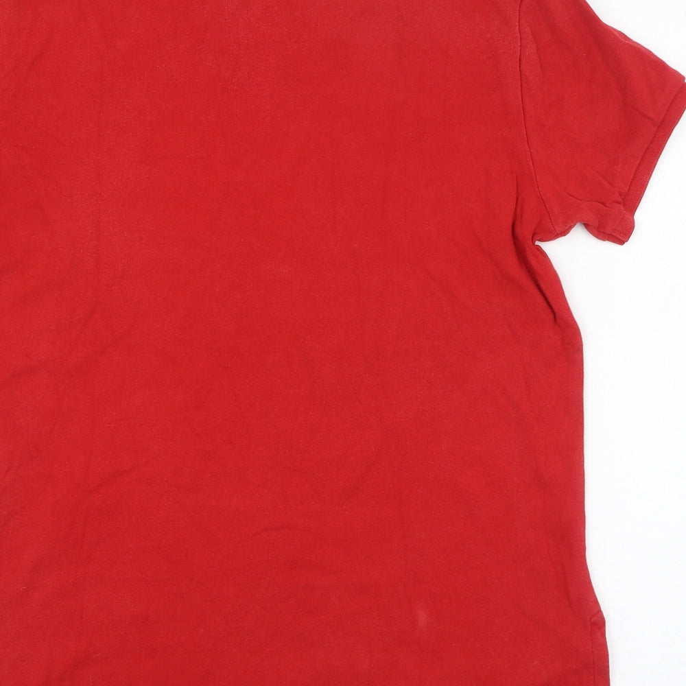 Polo Ralph Lauren Mens Red  Cotton  Polo Size S Collared Pullover