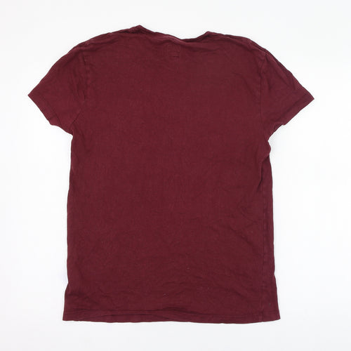 Jack Wills Mens Red  Cotton  T-Shirt Size S Round Neck