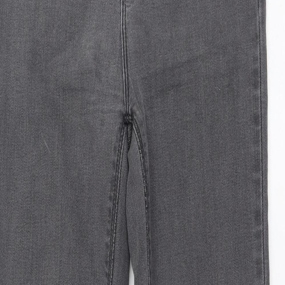 Zara Womens Grey  Cotton Skinny Jeans Size 8 L28 in Regular Zip