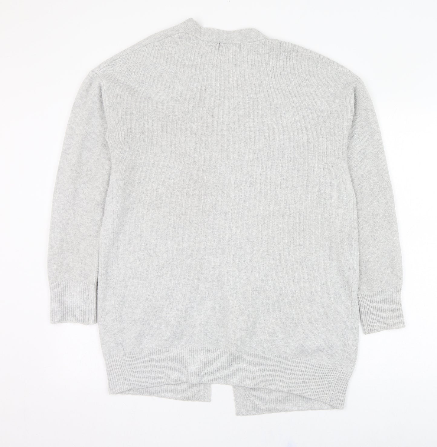 F&F Womens Grey Round Neck  Polyester Cardigan Jumper Size S